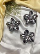 Elegant Grey Flower Claw Clip