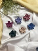 6pcs Mini Matte Floral Hair Clips – Random Color Set for Women & Girls